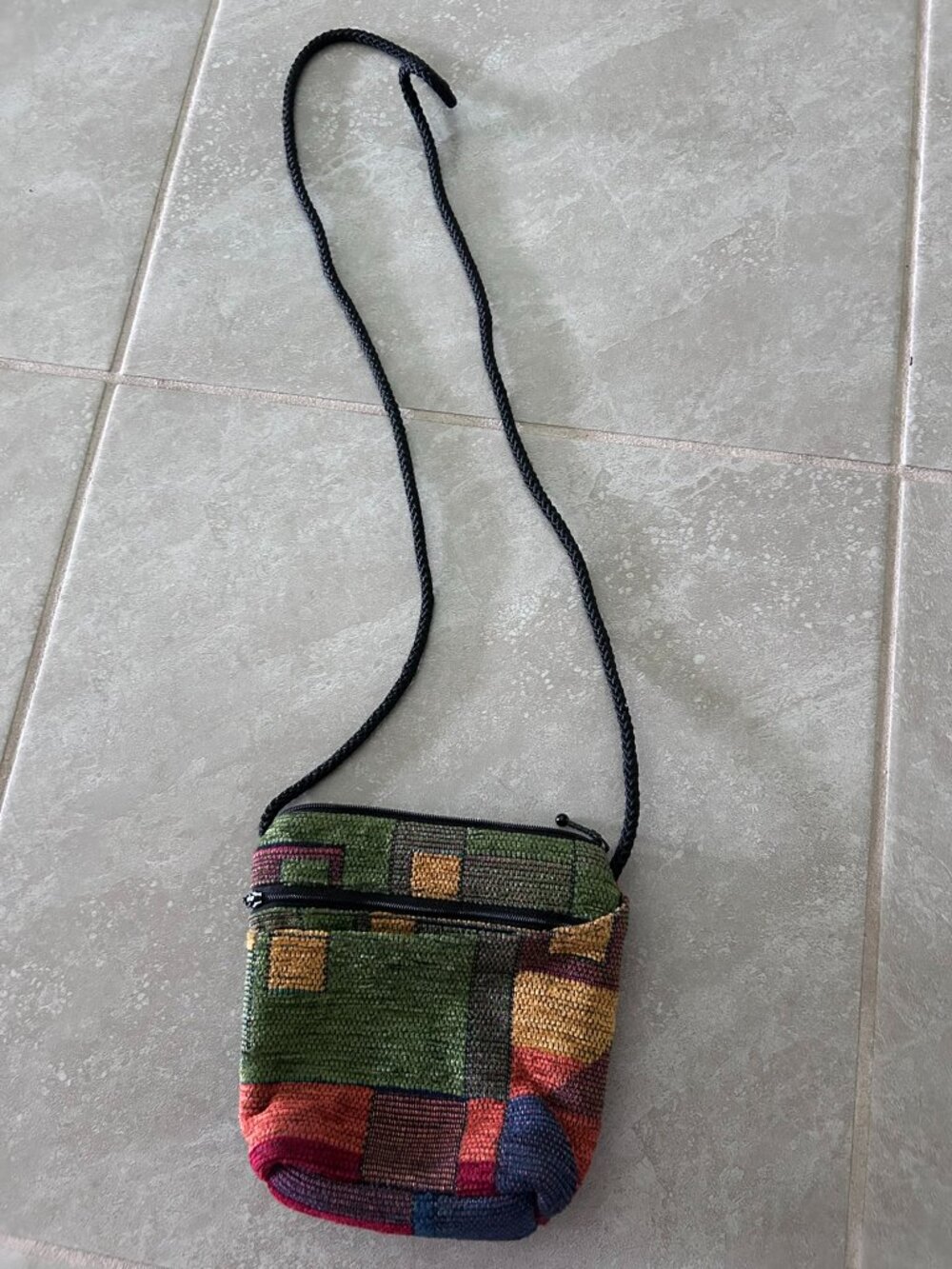 Vintage Wild West Boulder Colorado Tapestry Handbag Purse Boho Crossbody